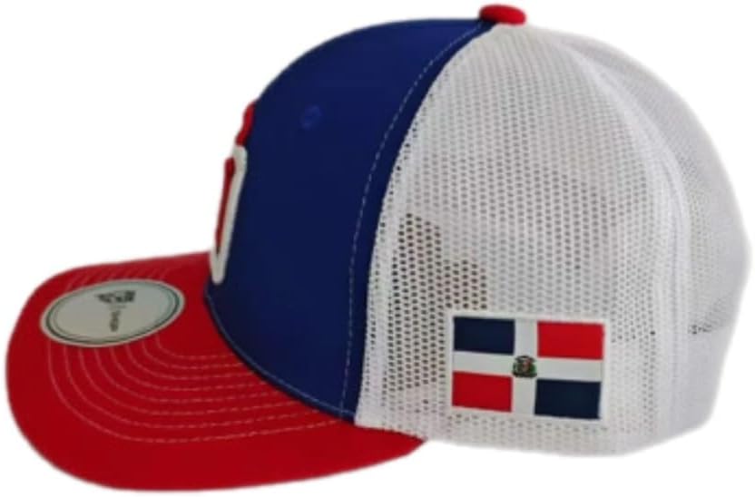 LIDOM Dominicana Tricolor RD Snapback Hat – Mesh Back Baseball Cap - Gorra Tricolor