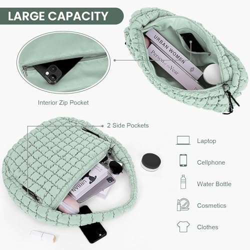 GSenhui Gesteppte Tasche Groß, Puffer Tasche Crossbody Bag Puffy Tote Bag Stepptasche zum Umhängen, Baumwolle Quilted Bag Hobo Bag Einfarbig Daunen Puffer-Tragetasche