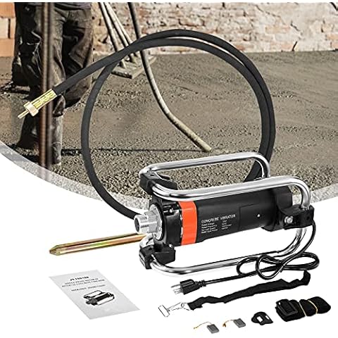 IRONWALLS Power Concrete Vibrators Hand Held, 1500W 18,000RPM 2HP Portable Electric Concrete Vibrator Construction Insertion Vibrator with 14-3/4ft Flexible Shaft, Commercial Concrete Tools Cover