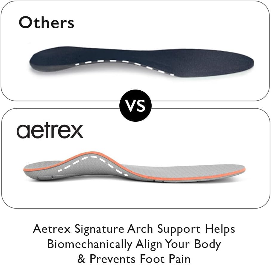Aetrex Women's Performance Comfort Orthotics-Arch Support Inserts-Plantar Fasciitis Insoles for Hiking, Golf, Running Shoes