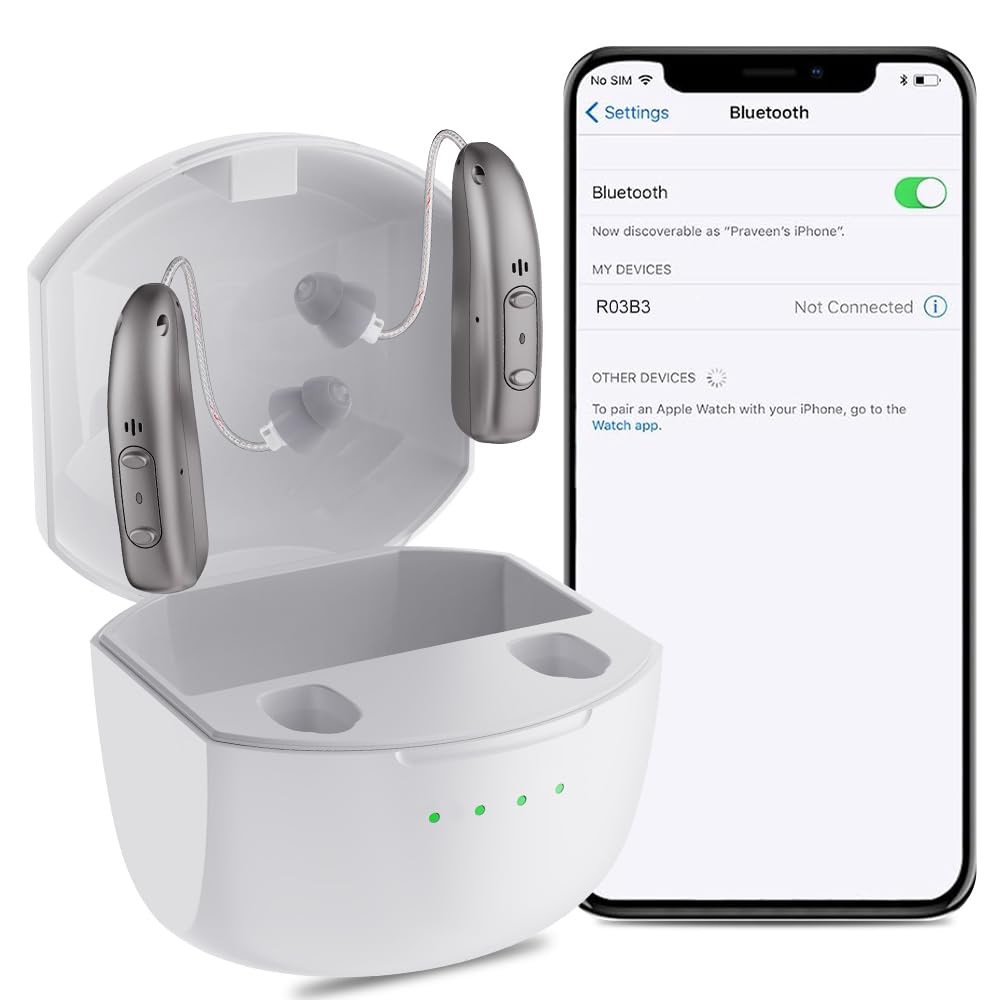 Hearing Aids for Seniors, Rechargeable Hearing Aids for Seniors and Adults, Hearing Amplifiers Devices with Noise Reduction, Easy to Operate, Clear Sound