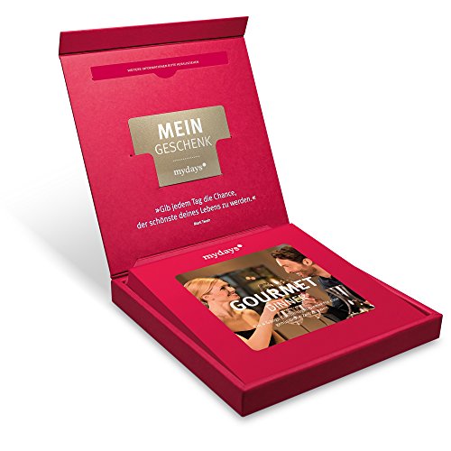 Erlebnis-Gutschein / mydays / GOURMET DINNER / 4-gängiges Candle-Light-Dinner für 2 Personen / Geschenkidee für Paare / Inklusive Geschenkbox