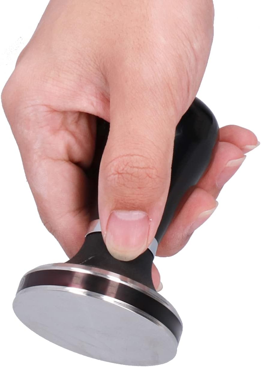 58 5mm Flat Base Coffee Tamper Stainless Steel Coffee Powder Hammer Press Tool for Cafe Supplies Manufacture to Ergonomically Which Pressure Base Stainless Steel Save