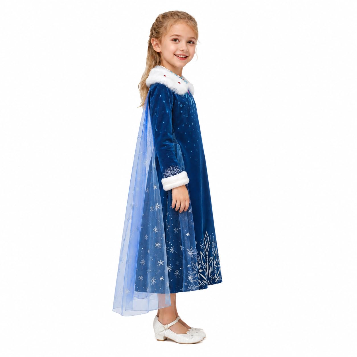 Vestito Principessa Bambina Inverno, Costume Vestito Principessa, 110