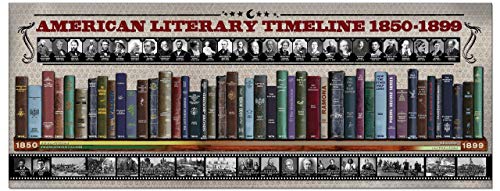 American Literary Timeline 1850-1899 Art Print. Educational Classroom Library Poster