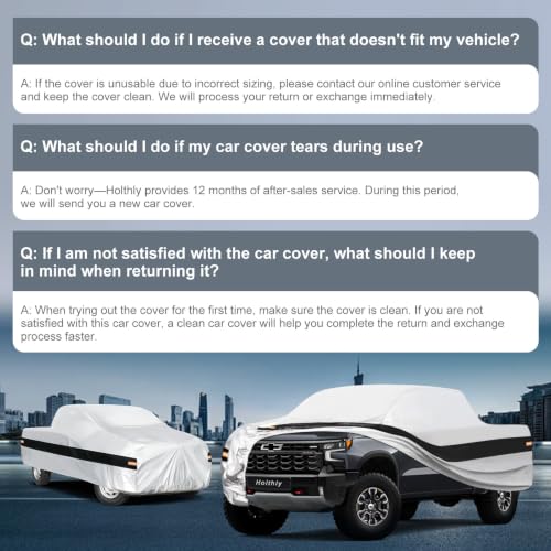 Image of 10 Layers Truck Cover Waterproof All Weather Custom Fit Chevrolet Silverado 1500(1998-2026) Extended /Crew Cab Short Bed, Outdoor Full Exterior Pickup Car Cover Sun Rain Snow Protection. Sliver