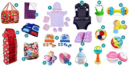 Image of New Born Baby Gift Set for 0-6 Month Baby (Clothes, Feeding, Bag and Toys) (Pack of 34)