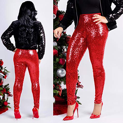 Leggings de tamanho feminino brilhante calças finas roupa de clube plus calças femininas sexy de lan