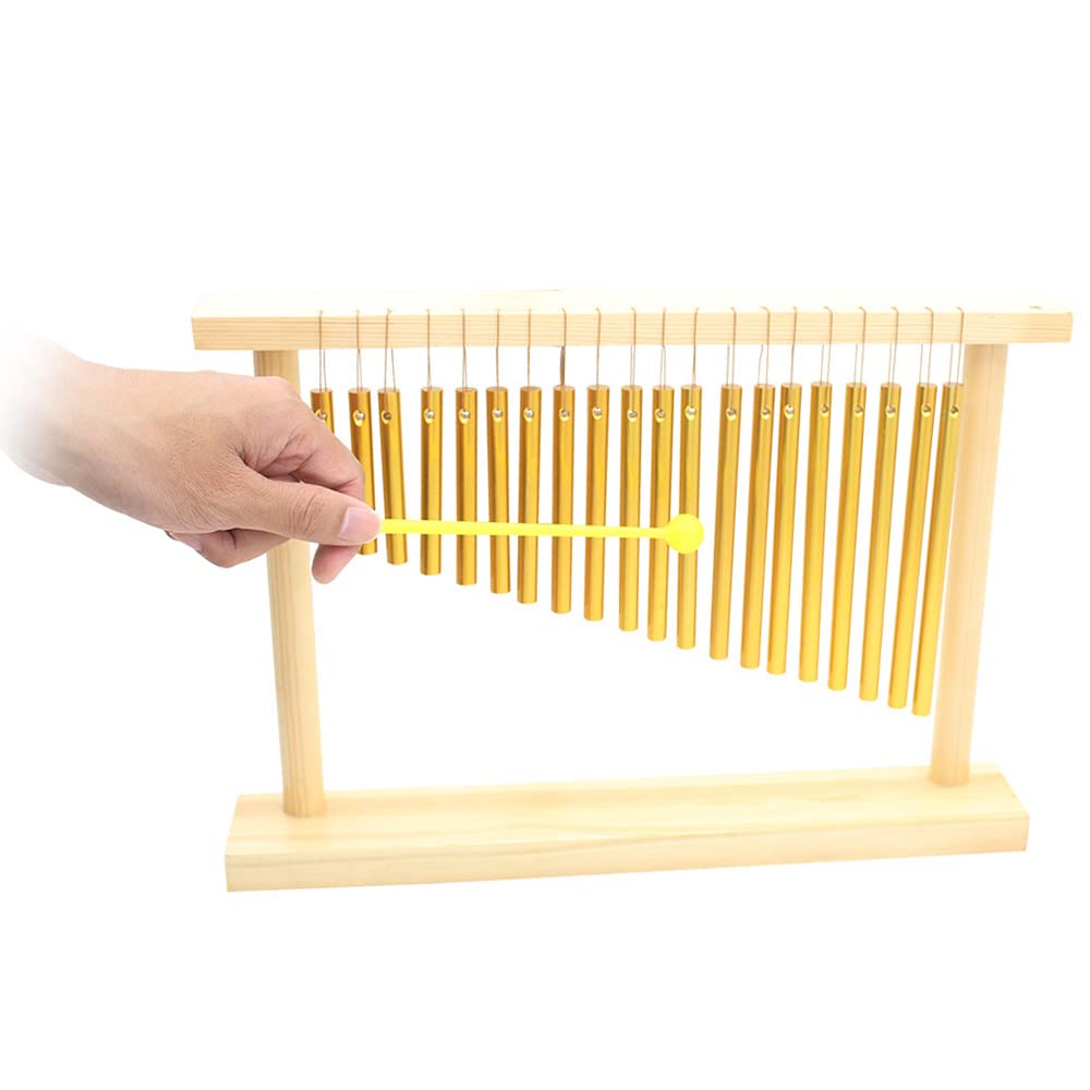 Bar Campane Tubolari Chimes 20-Tone Table Top Musicale Percussione Strumento con Legno Posizione Stick