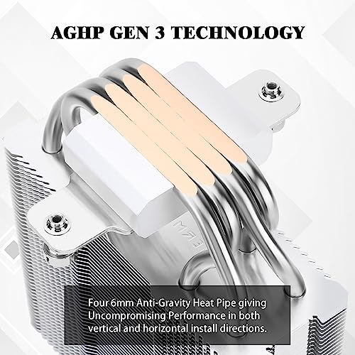Thermalright Assassin X 120 SE White CPU Air Cooler, 4 Heat Pipes, TL-C12CW PWM Quiet Fan CPU Cooler with S-FDB Bearing, for AMD AM4 AM5/Intel 1700/1150/1151/1200 1