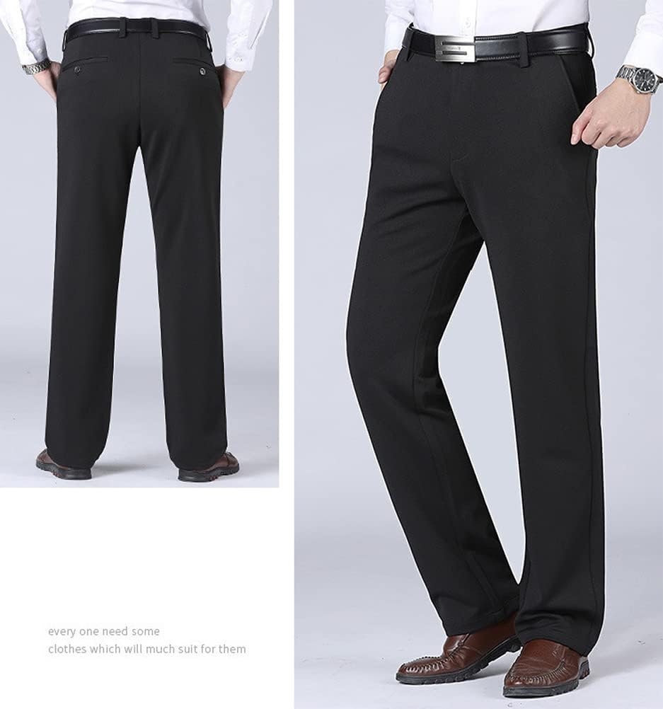 IDEALSANXUN Fleece Lined Pants for Mens Straight Leg Casual Stretch Dress Pants - Image 2