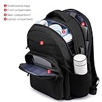 School Backpack for Teen Boys and Men - 15.6 Inch Laptop Backpack with USB Charging Port, Anti-Theft, Water-Resistant Sturdy - Ergonomic, Multiple Pockets, College, Black - Image 3