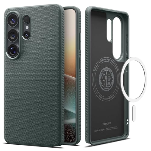Image of Spigen Liquid Air MagFit | Samsung Galaxy S26 Ultra Case [MagSafe] [Flexible] Galaxy S26 Ultra Back Cover | TPU - Abyss Green