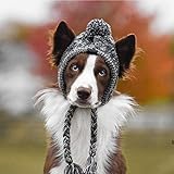 Hitasi かっこいい犬用帽子 ニット ペット用キャップ マフラー 暖かくぶりもの 犬猫用ウィッグ 可愛い 柔らかい ペット帽子 ペットコスプレ 変身コスチューム スキー 帽子 犬猫グッズ 犬服 ドッグウェア 記念撮影 クリスマスパーティー 新年 お祝いペット用品 (S：頭周り33-41cm)