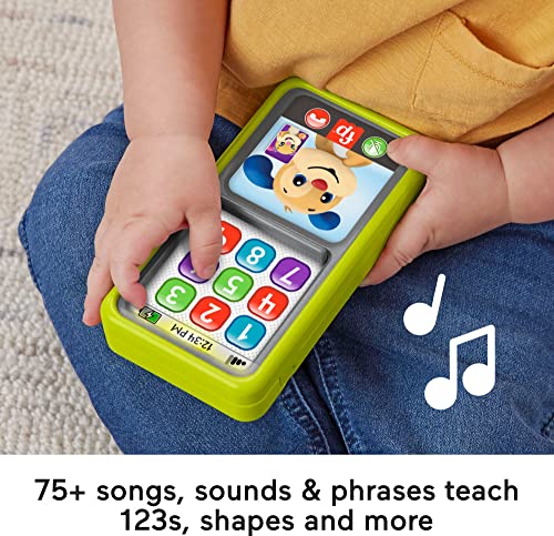 Fisher-Price 2-in-1 Slide to Learn Smartphone Baby Toy | Laugh & Learn, Pretend Phone with 2 Musical Play Modes, Fine Motor Activities, Infants & Toddlers Ages 9+ Months - image 3