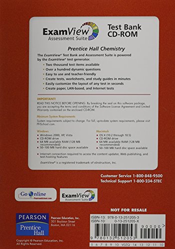 Prentice Hall Chemistry Exam View Test Bank CD-ROM - Image 2
