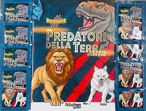 Album + 8 BUSTINE di Figurine (40 Figurine) Sticker Predatori della Terra SBABAM