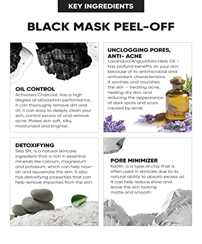 Perfect Look London Peel Off Face Masks, Intensive Purifier, Bamboo Charcoal Fighting Formula for Blackhead Removal and Deep Skin Clean, Carbon Activated for Maximum Cleansing - Image 3