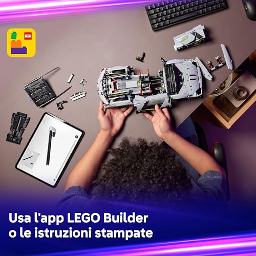Technic Super Sports Car Lamborghini Revuelto - Macchina Giocattolo - Modello di Auto Telecomandata con Luci, Sterzo e Batteria Ricaricabile - Regalo per Bambini da 10 Anni in su - 42214 - Lego - Immagine 7