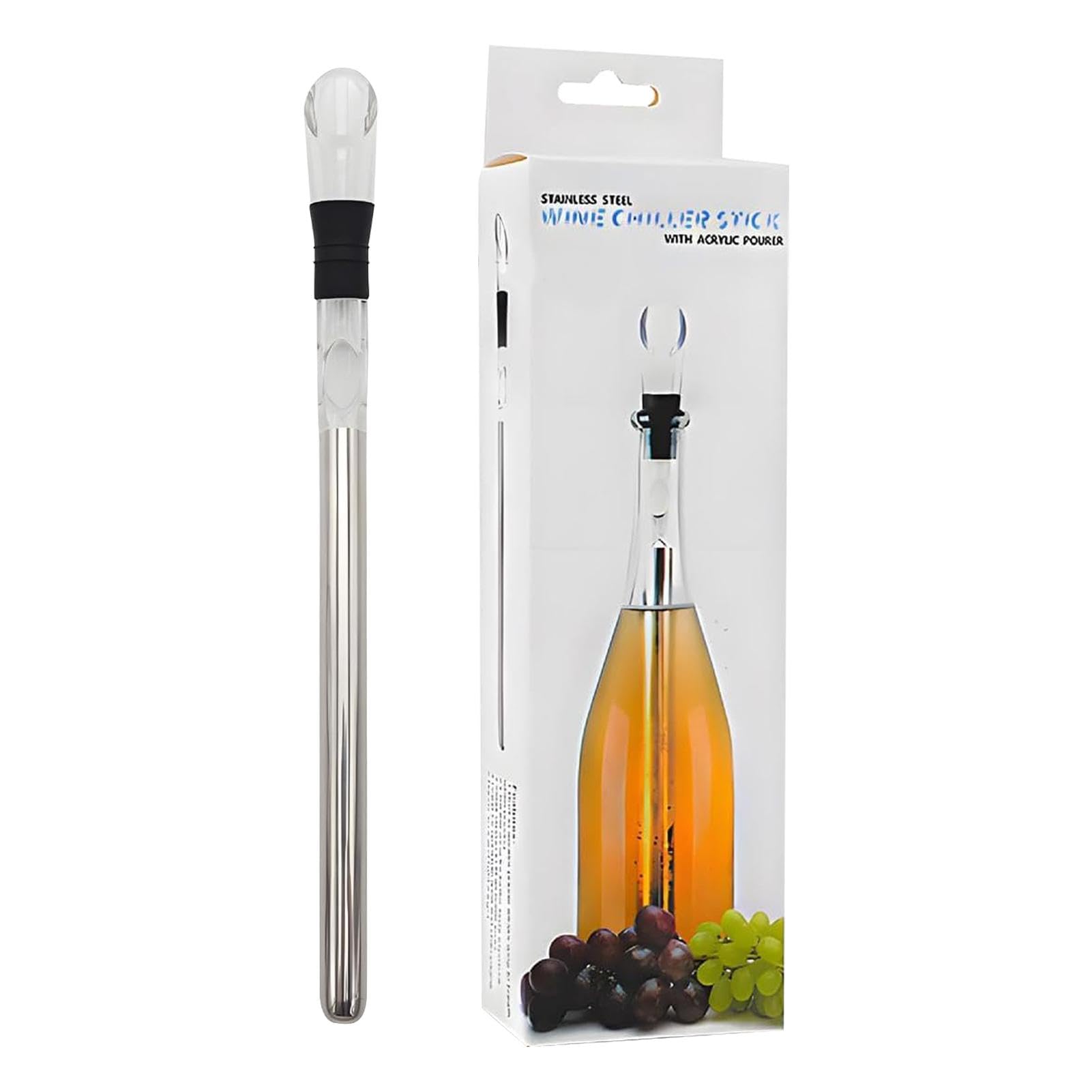 Wine Chiller Stick - Rapid Wine Chiller Rod, 3In 1 Wine Cooling Stick With Aerator And Stopper | Stainless Steel Chiller Red And White Wines, Portable And Easy Use Greats For Homes Parties And Gifting