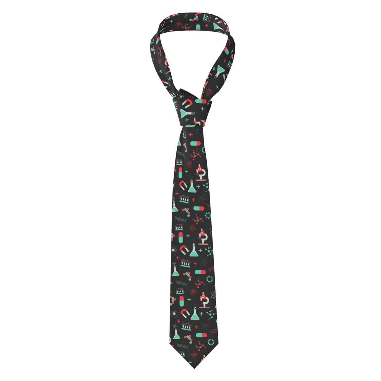 Yofien Unisex As Picture Green Chemistry And Science Patterns, Neckties Mens Ties Polyester Novelty Skinny Tie