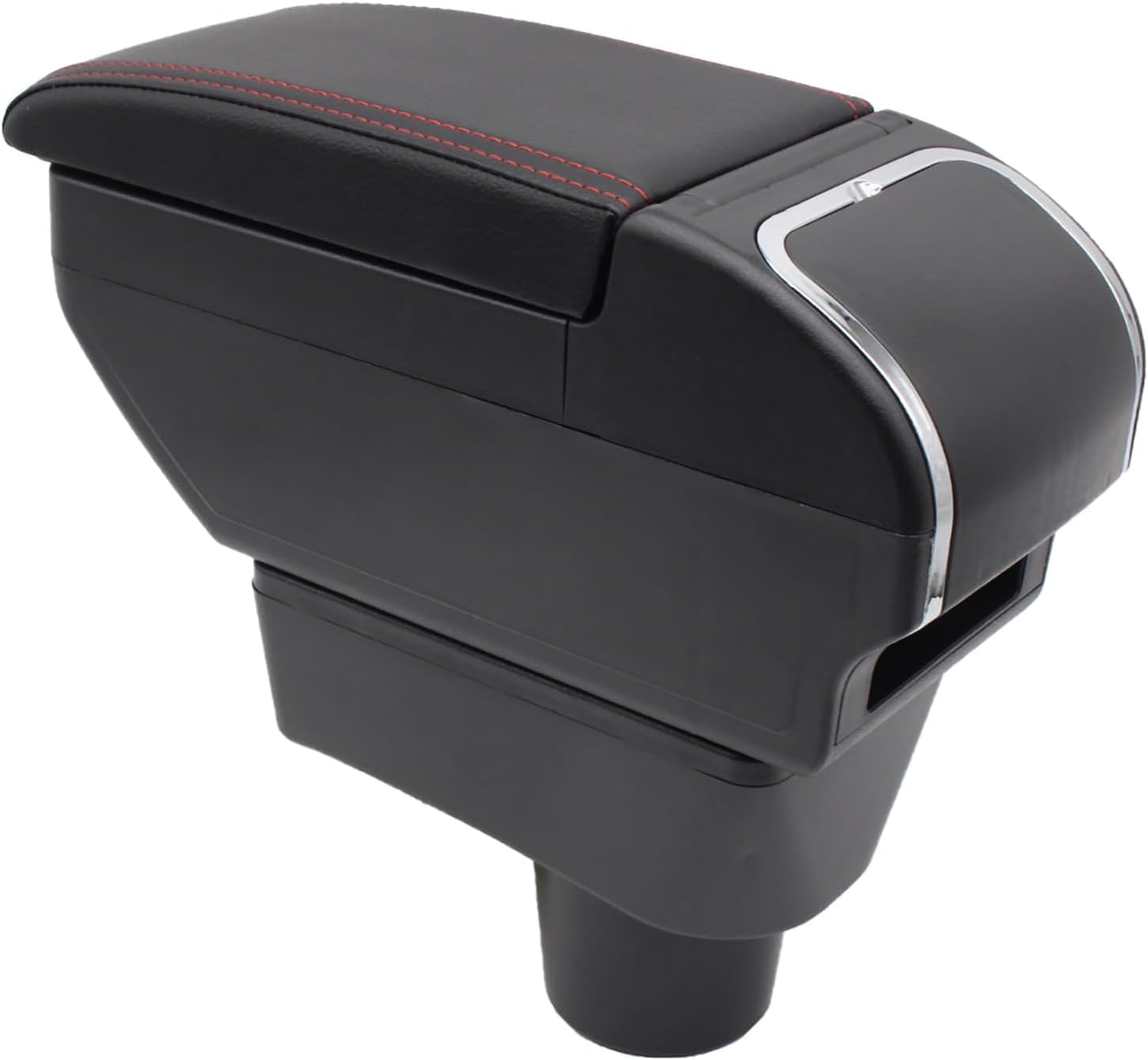 Doppelschicht Armlehne Box Für Mitsubishi Mirage Attraction Space Star 2014-2023 Mittelkonsole Aufbewahrungsbox mit Cup Halter Armlehne Zubehör Schwarz