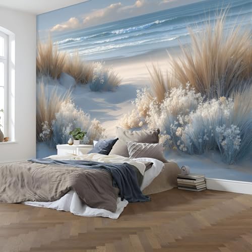 Papier peint panoramique plages et dunes de sable beige 400x280cm
