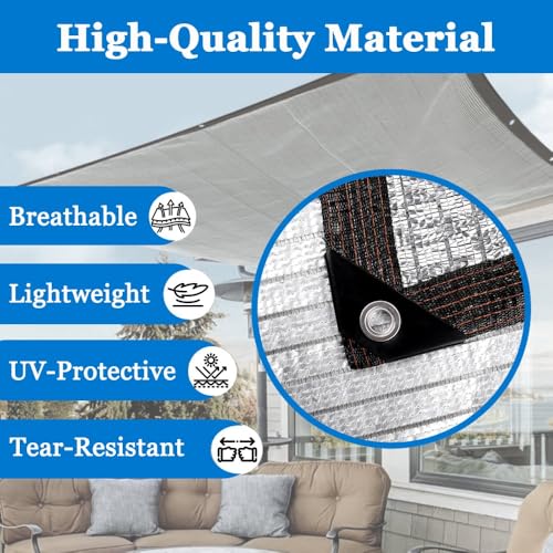 Tela reflectante aluminizada contra el calor para sombra en patios y plantas de exterior 6