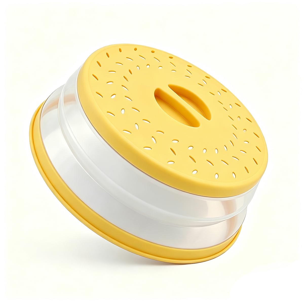 Collapsible Microwave Splatter Cover(Light yellow, 10.5IN)