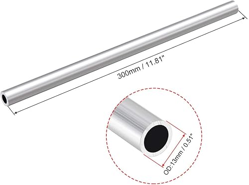 Miniatura 6 de uxcell Tubo redondo de aluminio 6063, tubo recto de aluminio inconsútil del diámetro interno de la longitud 59.1 ft m OD 16.4 ft m de 984.3 ft m