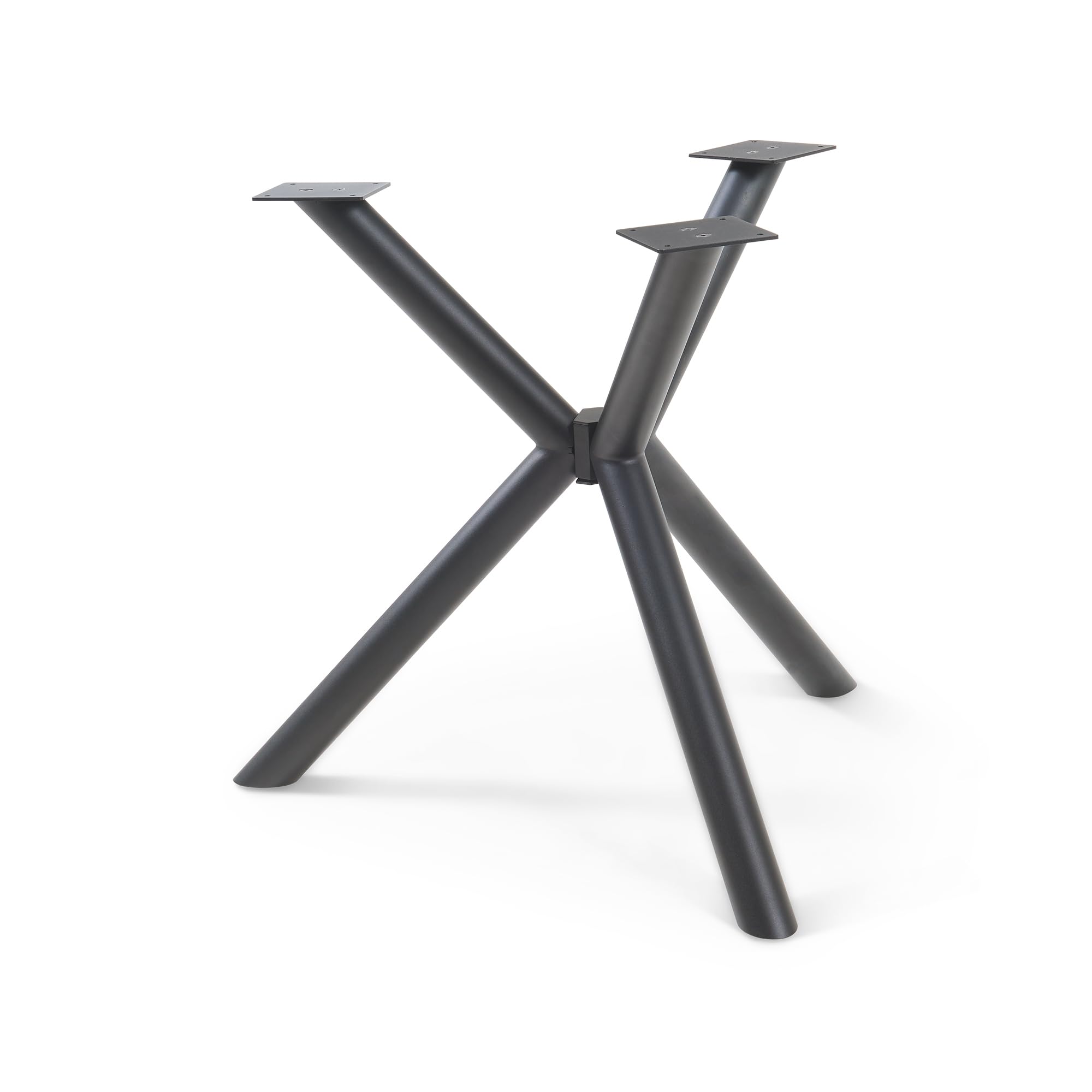 [en.casa] Telaio per Tavolo 'Fai da Te' a Forma di Ragno in Acciaio Struttura Base a Gambe Incrociate per Tavolo da Pranzo Scrivania 94,5 x 94,5 x 73 cm - Nero