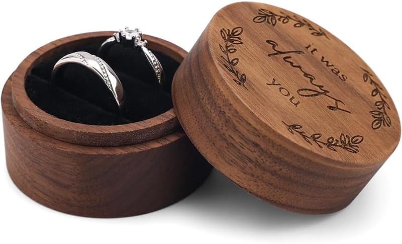 Wooden Ring Box, Rustic Engagement Ring Holder Gift, Wedding Cere...