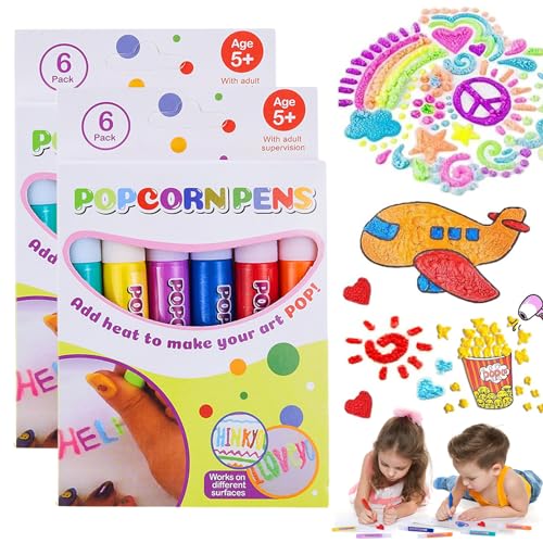 Hpbaggy Penne Magiche Gonfie 12 Pezzi, Penna Gonfia per Popcorn Magici, Penne 3D...