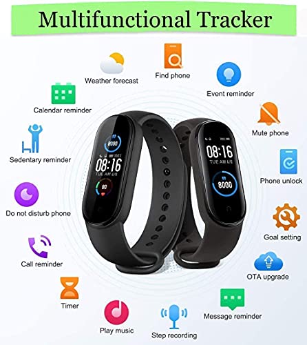 Pulsera de Actividad física,Reloj Inteligente con Oxígeno Sanguíneo Presión Arterial Frecuencia Cardíaca,podómetro,Calorías,Pulsera Deportiva, Monitores de Actividad,Pulsera de Salud y Fitness