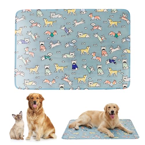 Image of Qpets Self-Cooling Pad for Dogs and Cats, Compatible with Pressure Activated Cooling mat Using ice Silk Fabric, Large Waterproof Design for Heat Stroke Prevention and Stay Cool Comfort Indoors