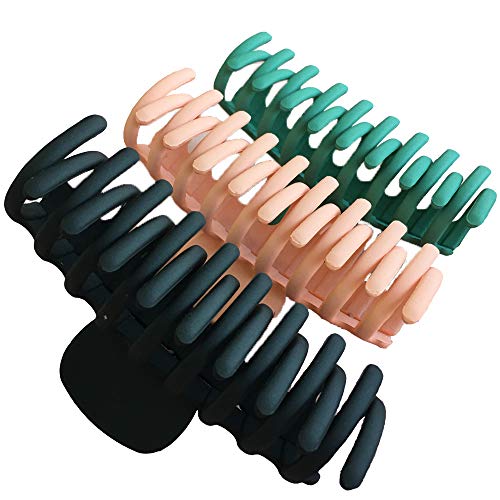 Hair Claw Clips 3 Pieces Banana Hairpin Non Slip Matte Design Large Claw Hair Clip for Women and Girls Strong Hold Thin or Thick Hair