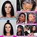 RHAH Glueless Wigs Human Hair 13x6 HD Lace Front Wigs Kinky Straight Human Hair Bob Wigs for Black Women 130% Density 10 Inch Italian Yaki Straight Human Hair Wigs with Baby Hair Pre plucked Frontal