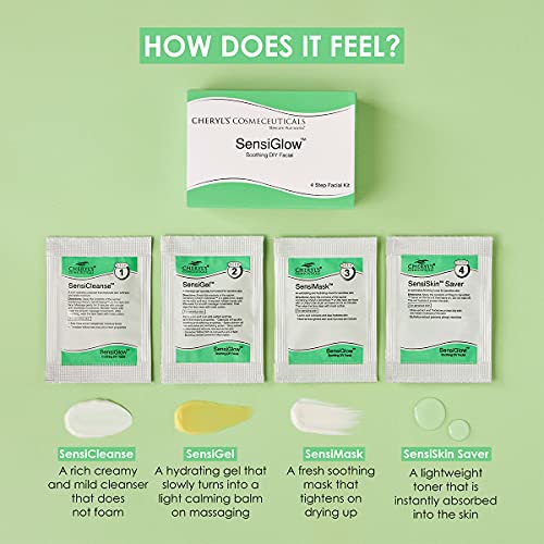 Image of Cheryl's SensiGlow DIY Facial Kit with Aloe Vera, Lactic Acid, Calendula Oil for for Radiant, Glowing Skin, Easy DIY Home Facial Kit for Women, Used by Beauty Experts in Salons for Sensitive Skin,17gm