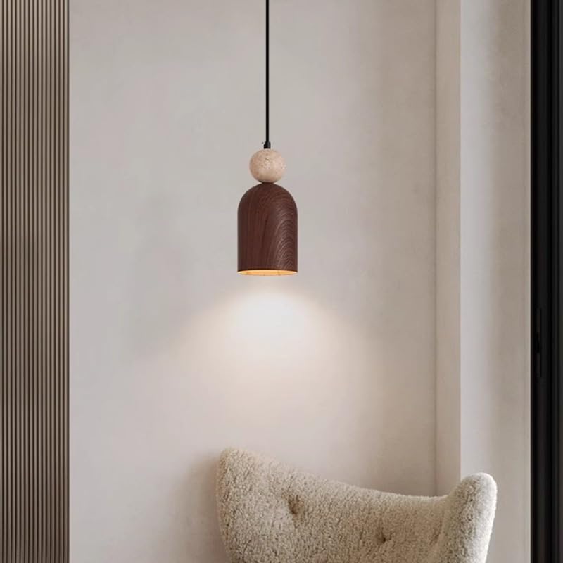 Lampe suspendue rétro jaune solution gain de place pour table de chevet salon - 2