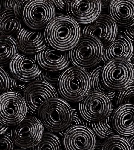 Caramelos de regaliz negro en rueda 1 lb bolsa a granel miniatura 1