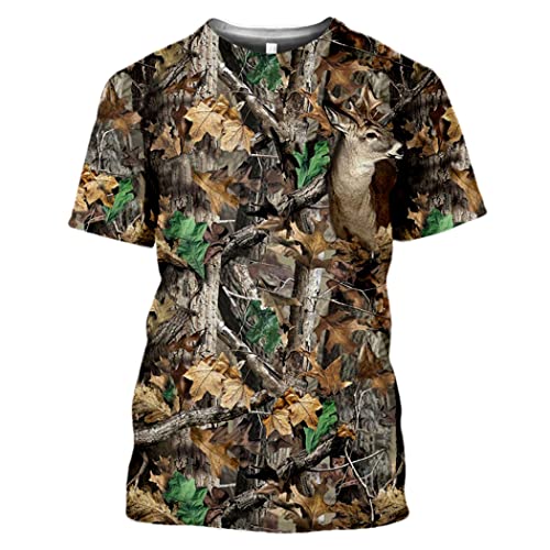 T-shirt d'été décontracté homme imprimé 3D fleurs arbres taille 3XL ample Ct89