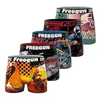 FREEGUN Boxer Homme Xtrem Sport, Caleçon Homme Stretch, Confortable et Ultra-Doux (Lot de 5) M