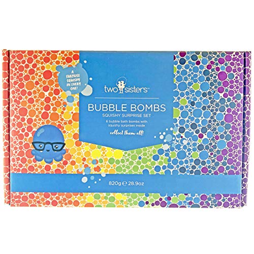 Squishy-Bubble-Bath-Bombs-for-Kids-with-Surprise-Squishy-Toys-Inside-by-Two-Sisters-6-Large-99-Natural-Fizzies-in-Gift-Box-Moisturizes-Dry-Skin-Releases-Color-Scent-Bubbles-Squishy