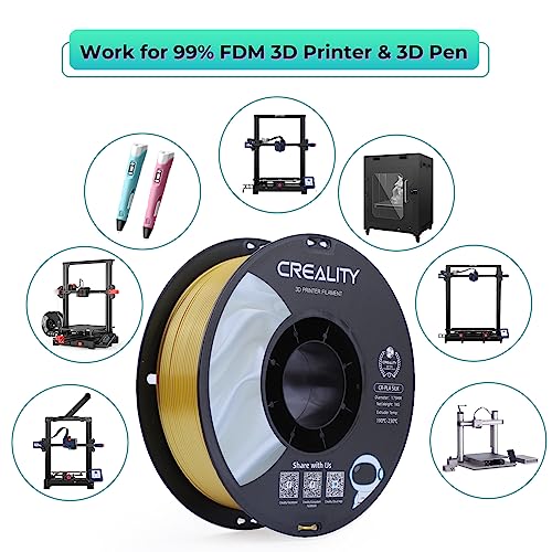 Image of Creality Silk PLA Filament Multicolor, Smooth, Silky 3D Printer Filament 1.75mm, + /-0.02mm, Enhanced Printability, 3D Printing Filament 1KG /2.2lb (Yellow-Blue)