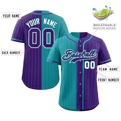 Jersey de béisbol con rayas personalizado, camiseta de softball con nombre y número bordados para hombres, mujeres y jóvenes miniatura 2