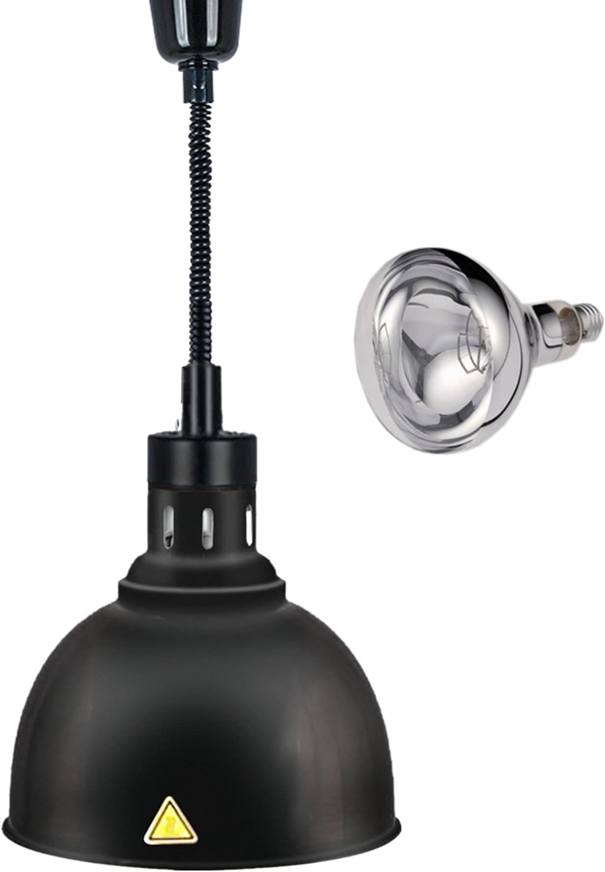JIAWANSHUN Retractable Heat Lamp for Food with 250W Heating Bulb for Restaurant Hanging Food Warmer Lamp Buffet or Home Use Pizza Warmer
