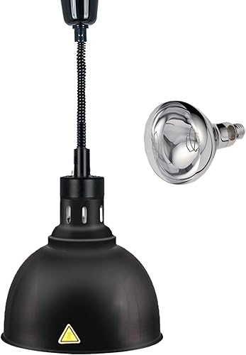 JIAWANSHUN Lámpara de calor retráctil para alimentos con bombilla de calefacción de 250 W para restaurante colgante de alimentos, lámpara de buffet