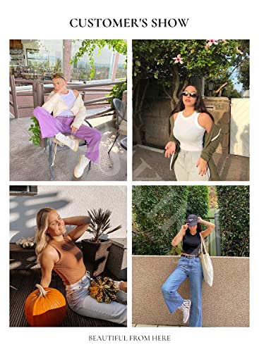 Roskiki Womens Casual Strecth Vest Blouse Tees Racerback Sport Henley Round Neck Ribbed Knit Tank Top Black Small #TOP1