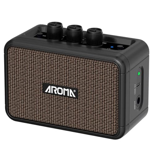 VEDO Amplificador de Guitarra Elétrica 5W Portátil com Bluetooth, Canais Clean e Overdrive, Bateria Recarregável, Alto-Falante Duplo, Ideal para Prática em Casa e Viagens Pré-Amplificadores