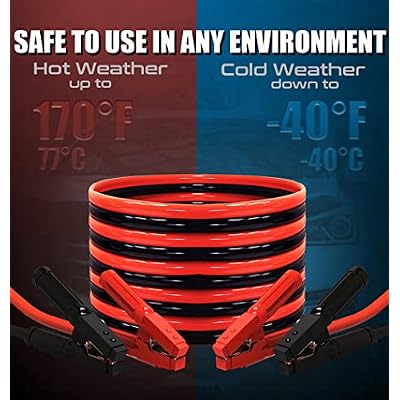 AUTOGEN Jumper Cables Heavy Duty, Booster Cables 0 Gauge 25Feet 1000AMP Automotive Jumper Cables Kit for Car, SUV, and Trucks with Professional Clamps and Carrying Bag